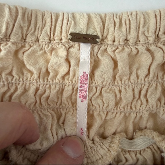 Free People Dunes All The Things Cream Cotton Boho Peasant Midi Skirt Sz S - Picture 3 of 7